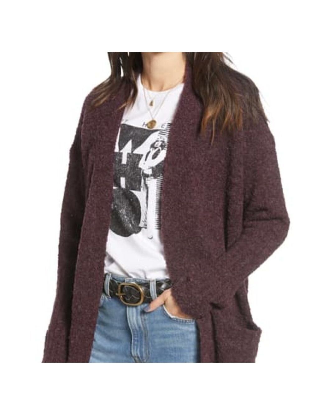 Treasure Bond Cardigan New BNWT cozy dark purple